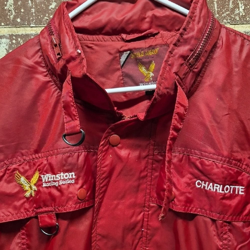 VINTAGE NASCAR Winston Racing Jacket LARGE RED